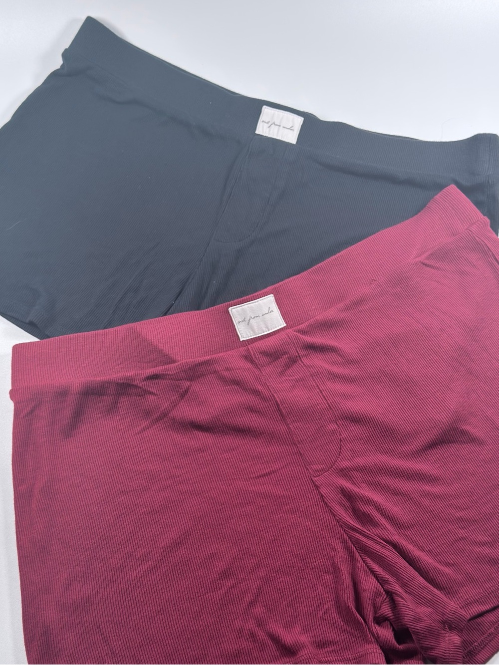 Free People Intimates Ribbed Boxer Briefs - Black & Burgundy